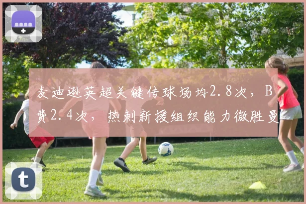 麦迪逊英超关键传球场均2.8次，B费2.4次，热刺新援组织能力微胜曼联队长